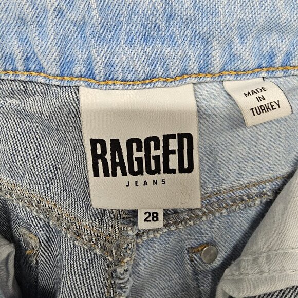 Ragged Priest Blue Denim Raw Seam Patchwork Jeans Size 28 - Picture 11 of 16